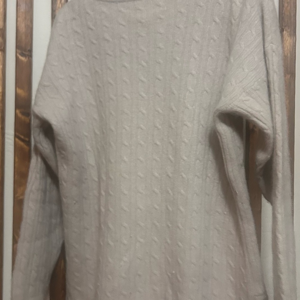 Express Women's Light Gray Cable Knit Sweater - image 2